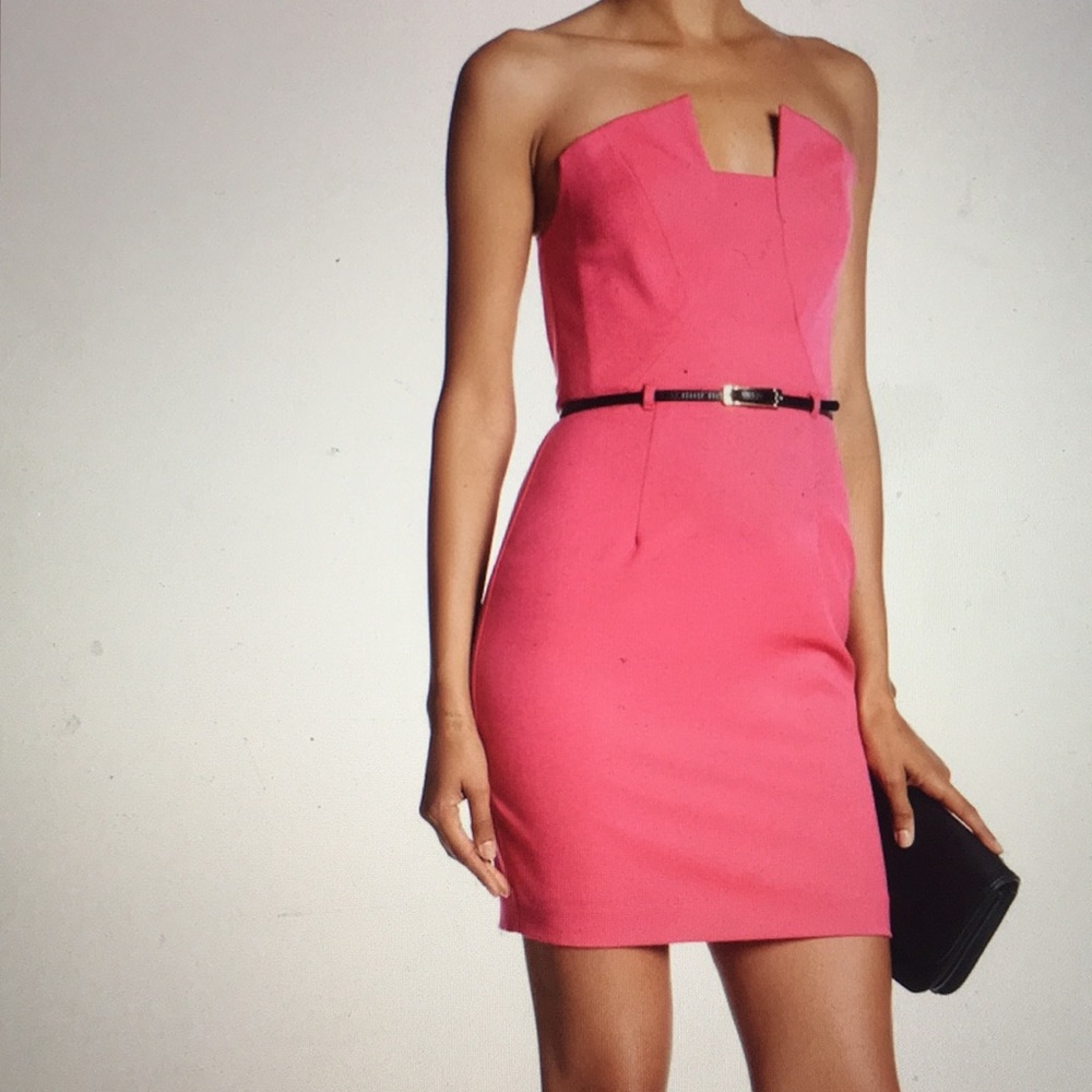Brand new never been worn pink mini dress w/ belt